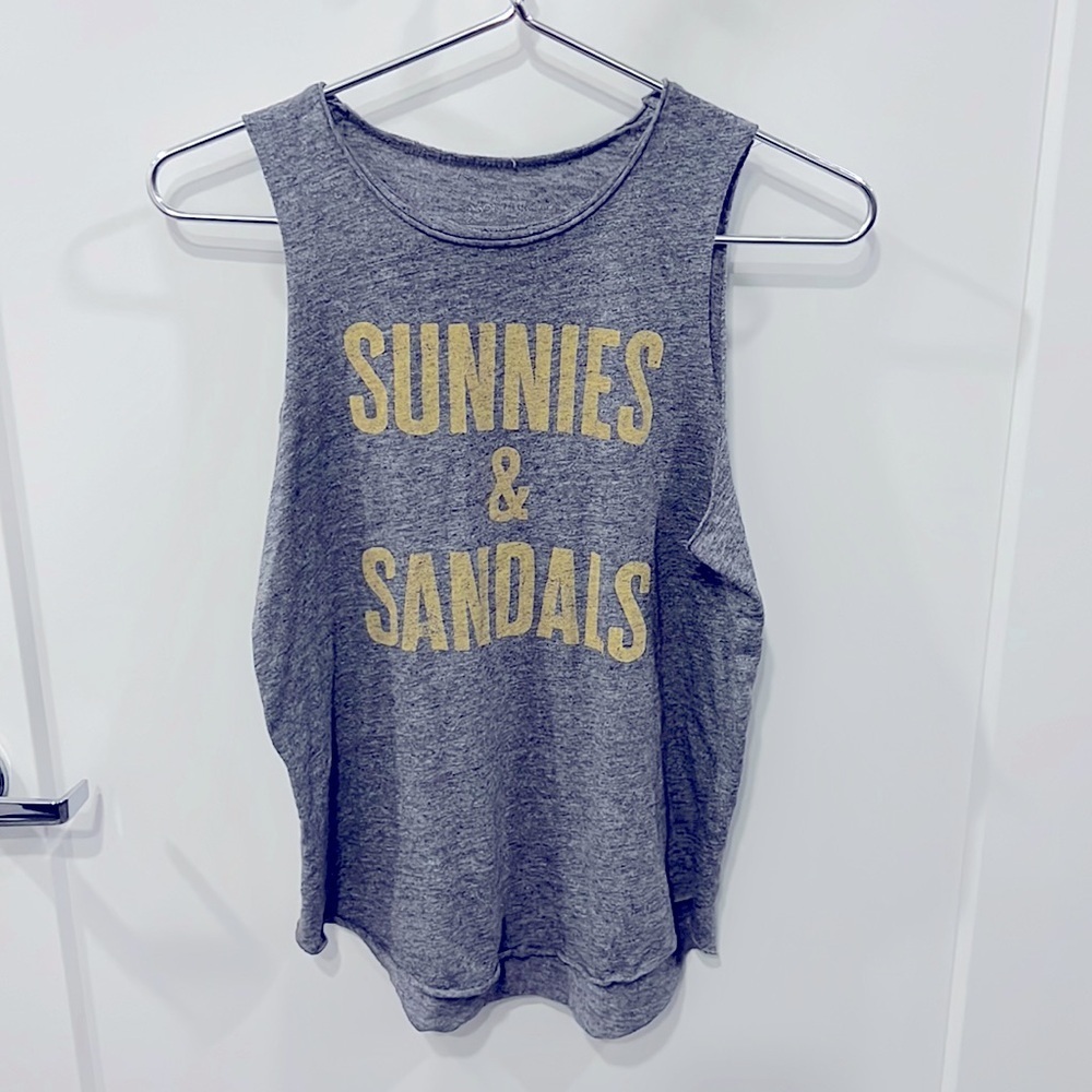 Women’s Grey Athletic Top | Loose Fit | ‘Sunnies and Sandals’ | Breathable & Cut